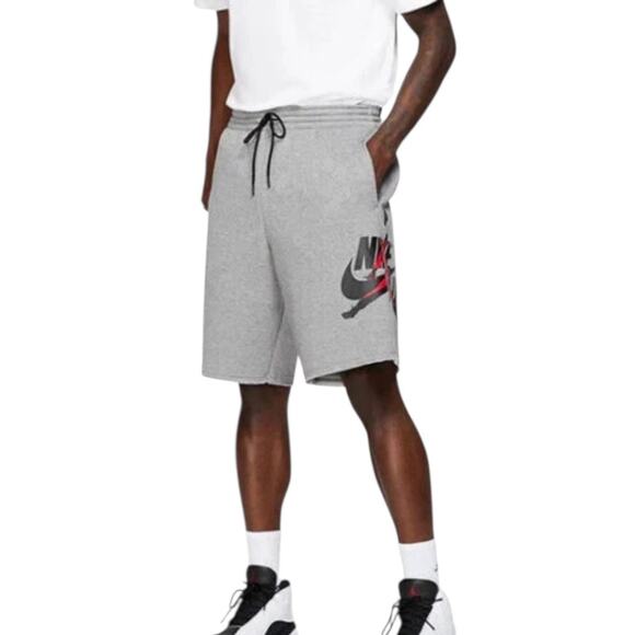 Nike Air JORDAN Jumpman Classics Fleece Shorts Gray Size Medium DH9508 9-Inch - Picture 1 of 8